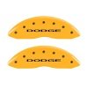 MGP Front set 2 Caliper Covers Engraved Front With out stripes/Dodge Yellow finish black ch thumbnail 7