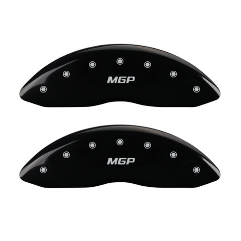MGP Front set 2 Caliper Covers Engraved Front MGP Black finish silver ch thumbnail 3