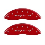 MGP Front set 2 Caliper Covers Engraved Front SRT4 Red finish silver ch thumbnail 1