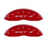 MGP Front set 2 Caliper Covers Engraved Front SRT4 Red finish silver ch thumbnail 2