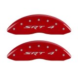 MGP Front set 2 Caliper Covers Engraved Front SRT4 Red finish silver ch thumbnail 4