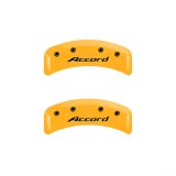 MGP 4 Caliper Covers Engraved Front Accord Engraved Rear Accord Yellow finish black ch thumbnail 1