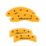 MGP 4 Caliper Covers Engraved Front Accord Engraved Rear Accord Yellow finish black ch thumbnail 4