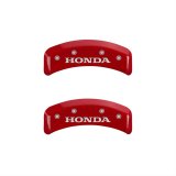 MGP 4 Caliper Covers Engraved Front & Rear Honda Red finish silver ch thumbnail 1
