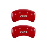 MGP 4 Caliper Covers Engraved Front Pontiac Engraved Rear G8 Red finish silver ch thumbnail 3
