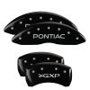MGP 4 Caliper Covers Engraved Front Pontiac Engraved Rear GXP Black finish silver ch thumbnail 8