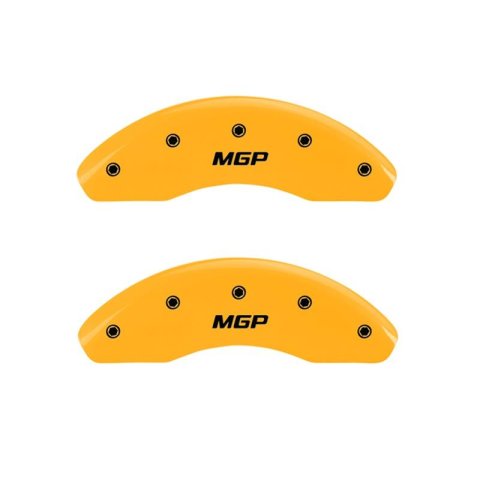 MGP Front set 2 Caliper Covers Engraved Front MGP Yellow finish black ch thumbnail 2