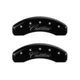 MGP 4 Caliper Covers Engraved Front & Rear Cursive/Cadillac Black finish silver ch thumbnail 9