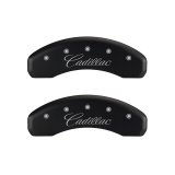 MGP 4 Caliper Covers Engraved Front & Rear Cursive/Cadillac Red finish silver ch thumbnail 9