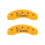 MGP 4 Caliper Covers Engraved Front & Rear Cursive/Cadillac Yellow finish black ch thumbnail 2