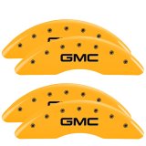 MGP 4 Caliper Covers Engraved Front & Rear Style 1/Chrysler Wing Yellow finish black ch thumbnail 5