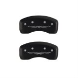 MGP 4 Caliper Covers Engraved Front & Rear Style 2/Chrysler Wing Black finish silver ch thumbnail 1