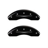 MGP 4 Caliper Covers Engraved Front & Rear Style 2/Chrysler Wing Black finish silver ch thumbnail 2