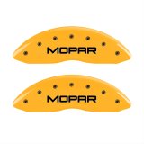 MGP 4 Caliper Covers Engraved Front & Rear MOPAR Yellow finish black ch thumbnail 1