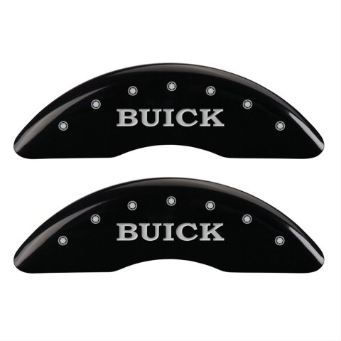 MGP 4 Caliper Covers Engraved Front Buick Engraved Rear Buick Shield Black finish silver ch thumbnail 1