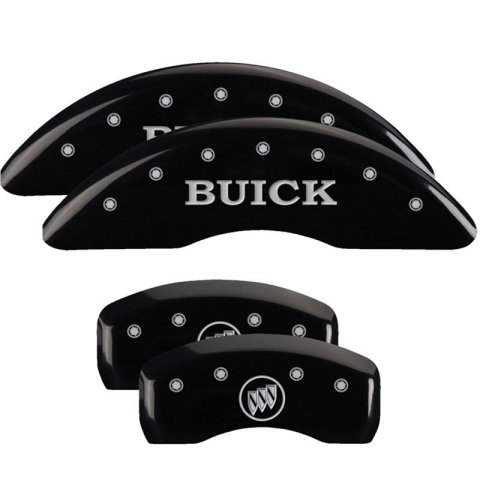 MGP 4 Caliper Covers Engraved Front Buick Engraved Rear Buick Shield Black finish silver ch thumbnail 3