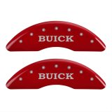 MGP 4 Caliper Covers Engraved Front Buick Engraved Rear Buick Shield Red finish silver ch thumbnail 1