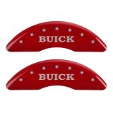 MGP 4 Caliper Covers Engraved Front Buick Engraved Rear Buick Shield Red finish silver ch thumbnail 7