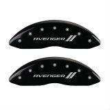 MGP 4 Caliper Covers Engraved Front & Rear With stripes/Avenger Black finish silver ch thumbnail 1