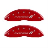 MGP 4 Caliper Covers Engraved Front & Rear With stripes/Avenger Red finish silver ch thumbnail 1