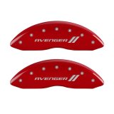 MGP 4 Caliper Covers Engraved Front & Rear With stripes/Avenger Red finish silver ch thumbnail 4