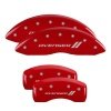 MGP 4 Caliper Covers Engraved Front & Rear With stripes/Avenger Red finish silver ch thumbnail 8