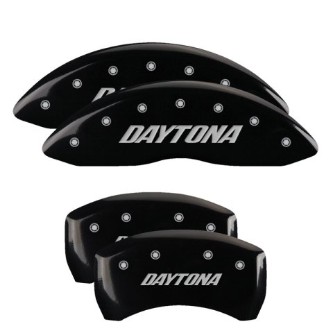 MGP 4 Caliper Covers Engraved Front & Rear With stripes/Avenger Yellow finish black ch thumbnail 6