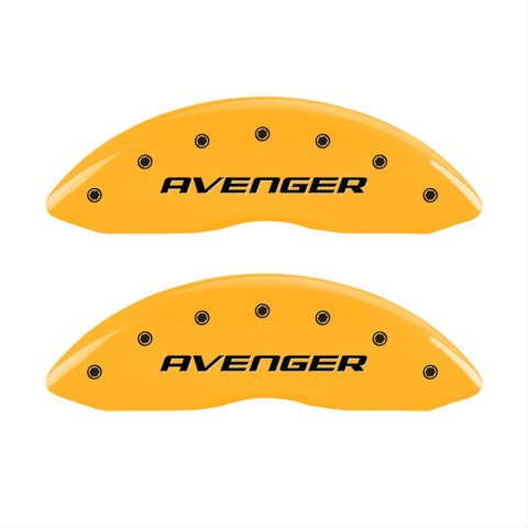 MGP 4 Caliper Covers Engraved Front & Rear With out stripes/Avenger Yellow finish black ch