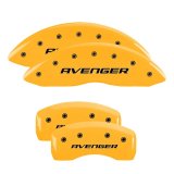 MGP 4 Caliper Covers Engraved Front & Rear With out stripes/Avenger Yellow finish black ch thumbnail 3