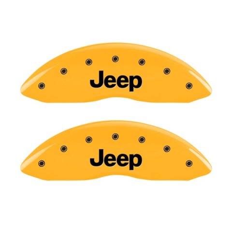 MGP Front set 2 Caliper Covers Engraved Front JEEP Yellow finish black ch thumbnail 3