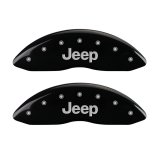 MGP Front set 2 Caliper Covers Engraved Front JEEP Black finish silver ch thumbnail 2