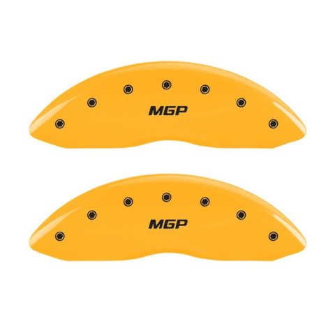 MGP Front set 2 Caliper Covers Engraved Front MGP Yellow finish black ch thumbnail 2
