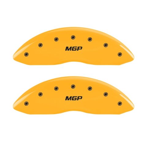 MGP Front set 2 Caliper Covers Engraved Front MGP Yellow finish black ch thumbnail 3