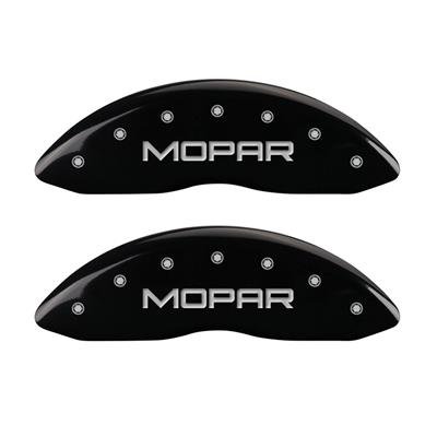 MGP Front set 2 Caliper Covers Engraved Front MOPAR Black finish silver ch thumbnail 2