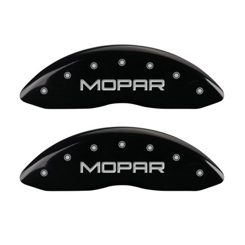 MGP Front set 2 Caliper Covers Engraved Front MOPAR Black finish silver ch thumbnail 4