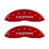 MGP Front set 2 Caliper Covers Engraved Front MOPAR Red finish silver ch thumbnail 7