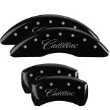 MGP 4 Caliper Covers Engraved Front & Rear Cursive/Cadillac Black finish silver ch thumbnail 5