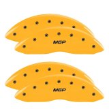 MGP 4 Caliper Covers Engraved Front & Rear MGP Yellow finish black ch thumbnail 3