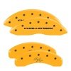 MGP 4 Caliper Covers Engrvd Front Block/Challenger Engrvd Rear Vintage Style/RT Yellow fnsh Blk ch thumbnail 8