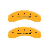MGP 4 Caliper Covers Engraved Front & Rear With stripes/Challenger Yellow finish black ch thumbnail 1