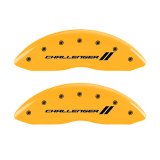 MGP 4 Caliper Covers Engraved Front & Rear With stripes/Challenger Yellow finish black ch thumbnail 4