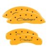 MGP 4 Caliper Covers Engraved Front & Rear Cursive/Challenger Yellow finish black ch thumbnail 8