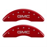 MGP 4 Caliper Covers Engraved Front & Rear GMC Red finish silver ch thumbnail 1