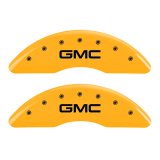 MGP 4 Caliper Covers Engraved Front & Rear GMC Yellow finish black ch thumbnail 5