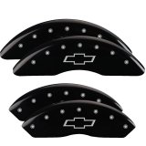 MGP 4 Caliper Covers Engraved Front & Rear Bowtie Black finish silver ch thumbnail 3