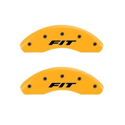 MGP Front set 2 Caliper Covers Engraved Front FIT Yellow finish black ch thumbnail 2