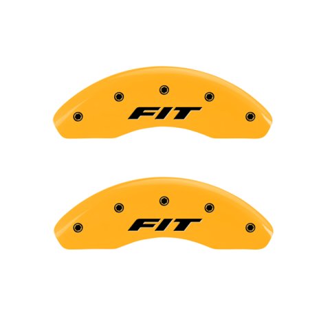 MGP Front set 2 Caliper Covers Engraved Front FIT Yellow finish black ch thumbnail 5