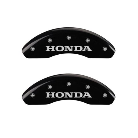MGP Front set 2 Caliper Covers Engraved Front Honda Black finish silver ch thumbnail 2