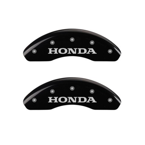MGP Front set 2 Caliper Covers Engraved Front Honda Black finish silver ch thumbnail 3