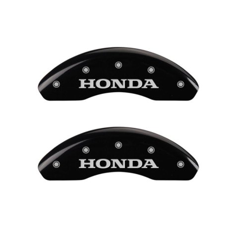 MGP Front set 2 Caliper Covers Engraved Front Honda Black finish silver ch thumbnail 6
